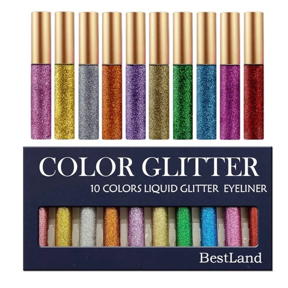 10 Colors Liquid Glitter Eyeliner Metallic Shimmer Glitter Eyeshadow